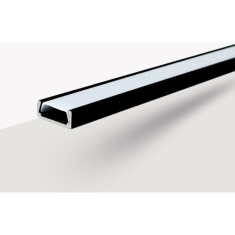 Profilé LED Mini Encastrable en Aluminium 2 m – Couleur Noir – Canalé d’Éclairage LED pour Installation Intérieure Moderne