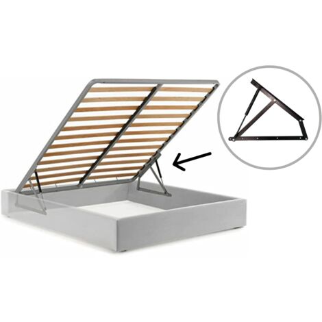 Mécanisme de levage hydraulique pour lit 1 place et 1/2 – Accès facile au rangement sous le sommier – Compatible avec structures en fer et bois – Evotrade