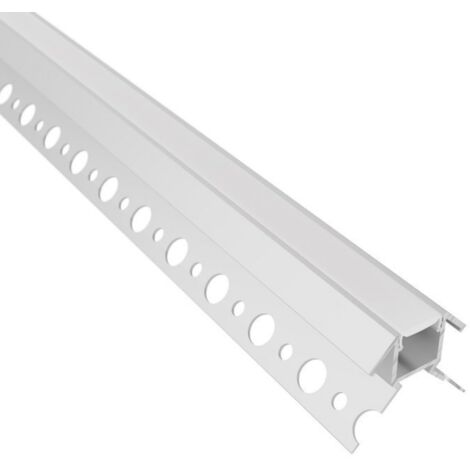 Profilé Pour Carrelage Ceramic Line Avec Goulotte Pour Éclairage LED – Barres de 2 Mètres à Encastrer + Couvercle à Lumière Continue (Angle Extérieur)