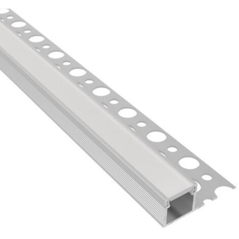 Evotrade – Profilé pour tube LED 2 mètres – Aluminium pour carrelage et surfaces planes – Goulotte avec diffuseur opalin – Éclairage moderne sous meuble