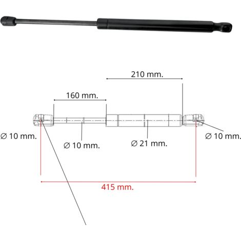 Vepagoo Lot de 2 vérins à gaz 300 mm 300 N/30 kg pour Vepagoo Lot de 2 vérins à gaz 300 mm 300 N/30 kg pour