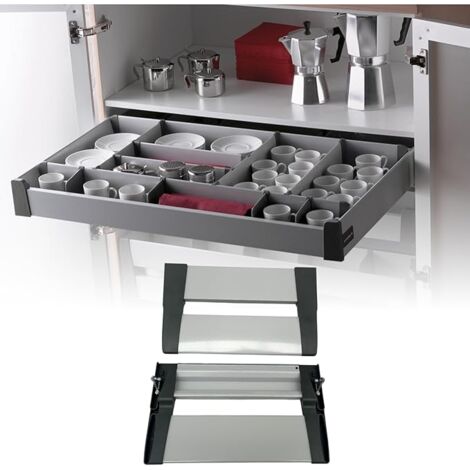 Elément de Remplacement Tiroirs DELINIA Leroy Merlin pour Meubles de Salle de Bain et Cuisine à Extraction Totale (Façade Haute 350 mm.)