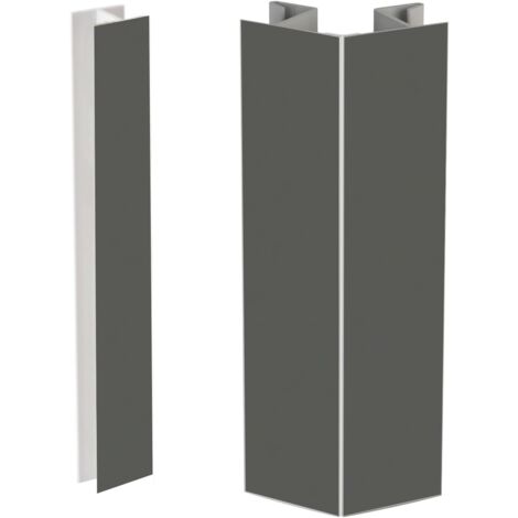 Evotrade – Plinthe de finition de cuisine – Jonction angulaire variable -90°/+90° – PVC 12,5 mm – Hauteur 150 mm – Couleur plomb
