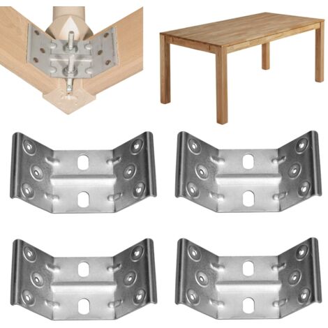 Kit de support d’angle interne pour pied de table – Lot de 4 pièces en acier galvanisé renforcé – Hauteur 66 mm – Plaques de montage robustes – Evotrade