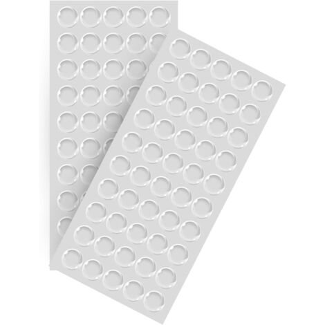 Patins Adhésifs Ronds Transparents Antidérapants – Protection Invisible pour Murs, Meubles et Surfaces – Kit de 50 Pièces (10x3mm) (1/2)