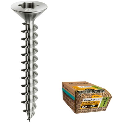 Vis Panelvit TORX Pour Bois Entièrement Filetées en Acier Haute Qualité Lubrifié et Anti-Corrosion Sans Pré-Perçage (4x35 mm - 500 Pièces)