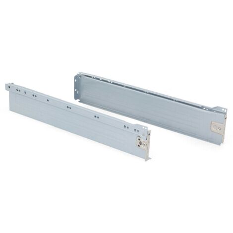 Tiroir Métallique Supra Longeur 450mm. Hauteur 86mm. – Finition Grise – Comprend Côtés, Coulisses et Crochets (1/2)