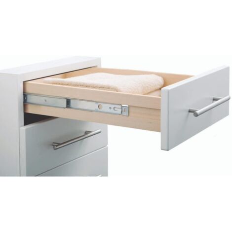 Longueur Rail Fixe 220-260 mm.  - Paire de Coulisses à Billes H17 mm. pour Tiroirs -  Extraction Partielle Fixation Rapide Par Clip Arpòn