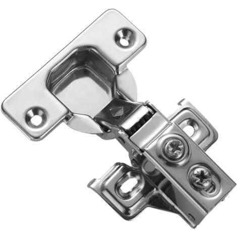 Charnière amortie à bras court – Charnière américaine coussinée pour porte de meuble – Acier – Angle d'ouverture 110° – Testée 50 000 cycles – Evotrade