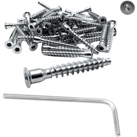 Vis à Filetage Direct Pour Bois Résistantes et Fiables + Clé Allen Offerte Idéales Pour Tous Vos Projets De Bricolage (Diamètre 5x50mm, 100 pièces) (1/2)