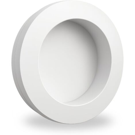 NAVARRO AZORÍN Poignée Encastrée Ronde OVNI En ABS, Design Élégant Fabriqué En Espagne, Idéale Meubles, Tiroirs, Cuisines Et Salles De Bain (Blanc) (1/5)