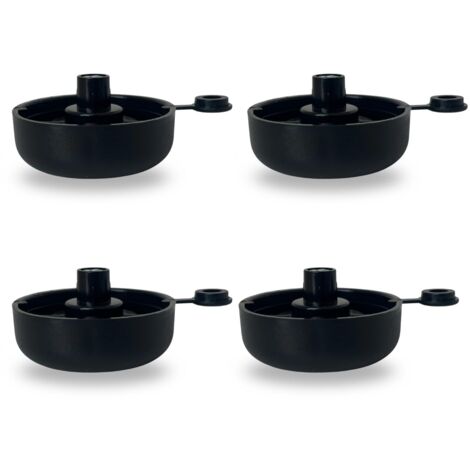 4 Pieds Réglables Avec Base H 17mm En PE Ø50 Mm Et Tige Fixe H 11 – Couleur Noir – Idéal Pour Maison, Bureau Et Industrie, Meubles, Tables, Armoires, Cuisines – Made In Italy (1/5)