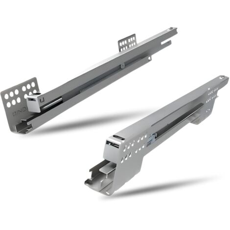 Paire De Glissières De Remplacement Pour Tiroirs De Salle De Bain OSKAB Profondeur 350 mm, Glissières Synchronisées À Extraction Totale Pour Tiroir, Compatibilité Garantie (1/4)