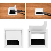 Passe-Câble Pour Bureau en Aluminium Carré Pour Maison, Bureau ou École, Organisateur de Câbles Informatiques (80 x 80 mm)
