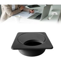 Passe-Câble Pour Bureau en ABS Idéal Pour Tables, Bureaux et Maisons (Noir, Carré)