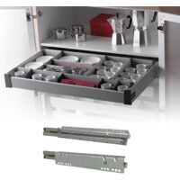 Evotrade – Coulisses à extraction totale 270 mm – Guides de tiroir avec fermeture douce INDAmatic – Charge testée 100 000 cycles – Pour meubles de salle de bain et cuisine