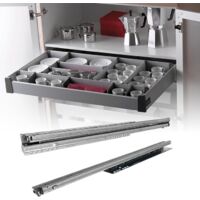 Evotrade – Coulisses à extraction totale 480 mm – Guides de tiroir avec fermeture douce INDAmatic – Testées 100 000 cycles – Pour meubles de salle de bain et cuisine