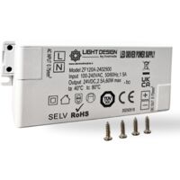 Transformateur LED 60W – Entrée 230V AC / Sortie 24V DC Boîtier En Plastique – Câbles Non Fournis