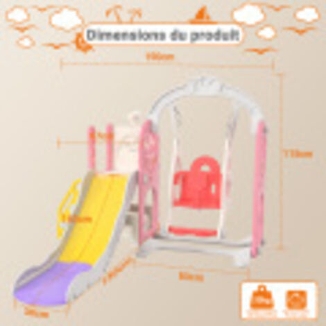 HOMCENT Toboggan Pliable Pour Enfants - 3 Niveaux, Coins Arrondis, Pour Intérieur/Extérieur, Vert, Économise D'Espace