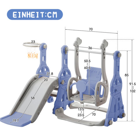 Toboggan D'intérieur Pour Enfants, Balançoire Toboggan 4 En 1 Pour Enfants De 1 à 3 Ans, Support