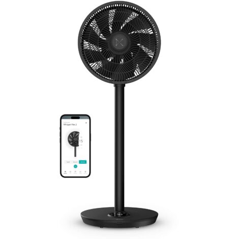 Duux Whisper Flex 2 - Ventilateur sur pied intelligent - Ventilateur sur pied silencieux - Noir