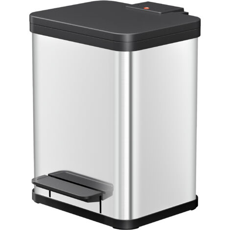 Hailo Öko uno Plus M, Tret-Mülleimer, 17 ltr, Edelstahl, matt