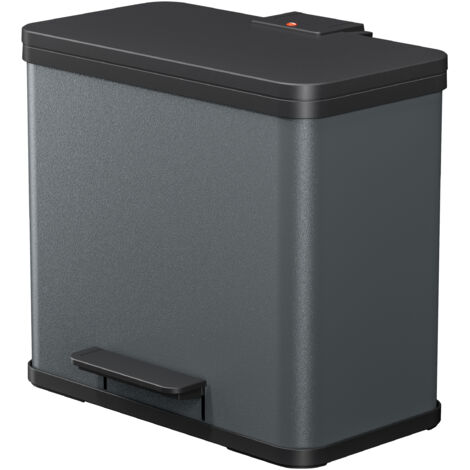 Hailo Eco duo L, Mülltrenner, 2 x 14 Liter, Dunkelgrau