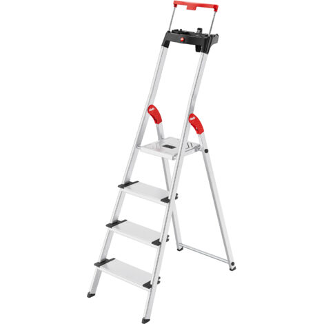 Hailo L85 ComfortLine, Alu-Sicherheits-Stehleiter, 4 Stufen