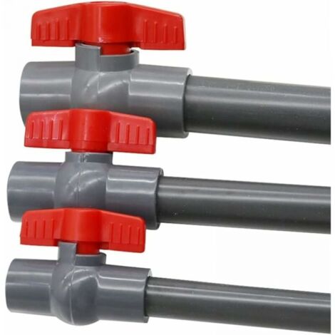 50 Wacredo Robinet à Boisseau Sphérique En PVC 50 Mm - 2 Douilles De Tuyau 32-38 Mm - Vanne D'arrêt Avec Raccord De Tuyau Collé Pour Tuyau De Piscine - Valve à 2 Voies Vanne Pvc