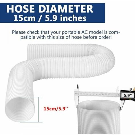 Adaptateur/Extension Pour Tuyau De Climatiseur Mobile 130 Ou 150 Mm - Filetage Blanc, Matériau ABS
