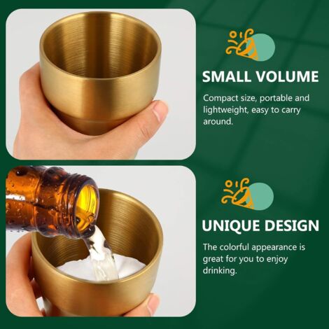 Lot De 4 Gobelets Isolants Inox 200ml - Double Paroi - Thermos - Marque HAC24