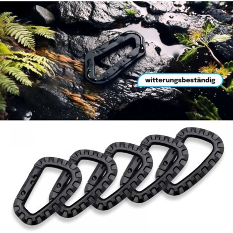12 Mousquetons Tactiques TRIWONDER – Plastique Souple – D-ring 55x38mm – Pour Porte-clés Ou Système MOLLE