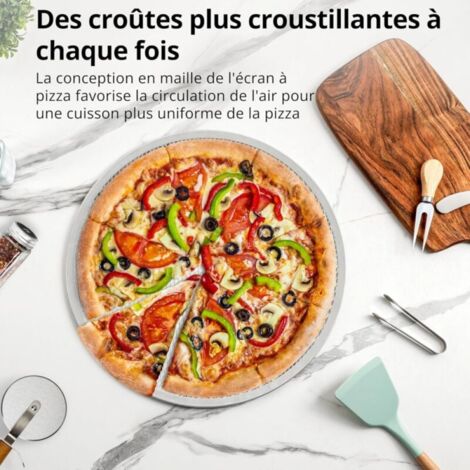 Plaque à Pizza Ronde Perforée En Alliage D'Aluminium - Idéale Four Et Micro-Ondes
