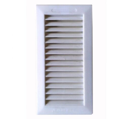 Rejilla empotrar c/pestaña 13.3x26cm+marco abs blanco (g)
