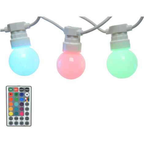 Guirnalda 20 bombillas led rgb exterior 14,5m ip44 lumineo