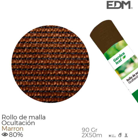 ROLLO DE MALLA DE OCULTACION COLOR MARRON 90gr 2x50m EDM (1/4)