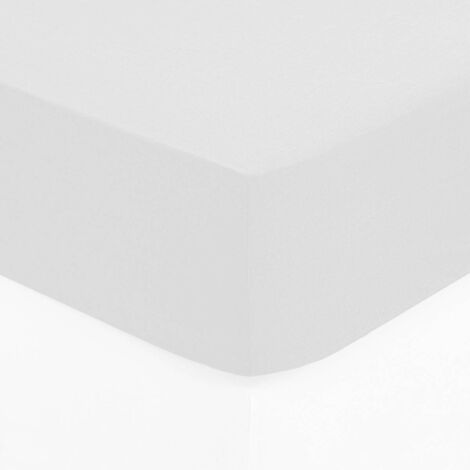 Sábana bajera de algodón - blanco - elástico H 30cm - 90 x 190 cm - Atmosphera créateur d'intérieur