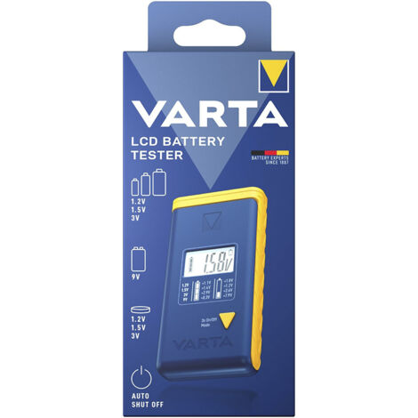 Probador De Baterías LCD Compatibilidad 12V 15V 3V 9V ApagadoAutomático Varta (1/2)