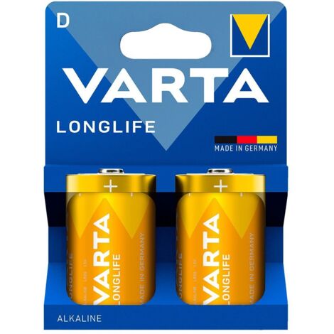 Pila alcalina longlife d - lr20 (blister cartón 2 uds) ø34,2 x 61,5 mm (1/2)
