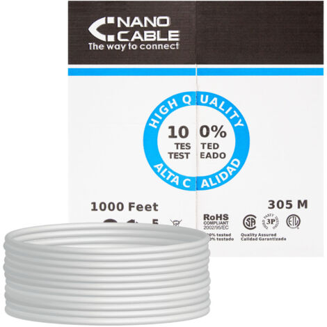 Cable de Red Rígido FTP Categoría 5e NANOCABLE 10.20.0704 305 m