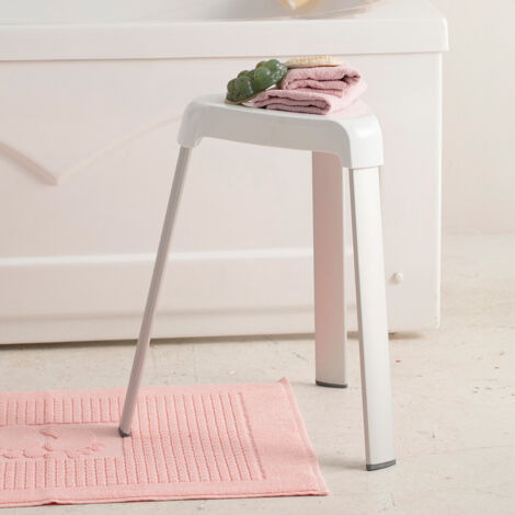 Primanova Taburete de baño aluminio blanco M-Kv17-01 (1/2)