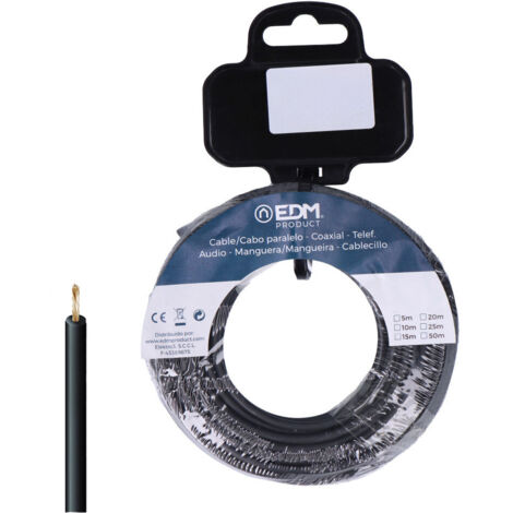 CARRETE CABLECILLO FLEXIBLE 1,5mm NEGRO LIBRE DE HALÓGENOS 5m (1/2)