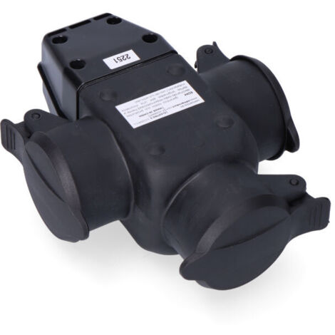 Triple de Goma Aéreo t/tl 16A IP44 con Tapas de Protección EDM