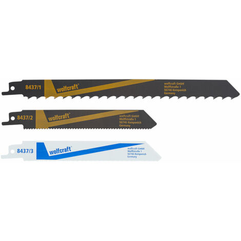 Pack 3 hojas de sierra de sable 8437000 wolfcraft