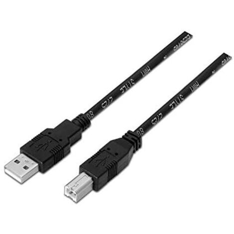 Cable USB 2.0 Impresora Aisens A101-0006/ USB Tipo-B Macho - USB Macho/ Hasta 2.5W/ 60Mbps/ 1.8m/ Negro (1/2)