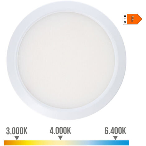Downlight ajustable led superficie empotrar 20w 2050lm marco blanco 3 temperaturas de luz EDM (1/5)