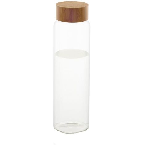 Botella de vidrio con tapa de bambú ø8x26,5cm 1l ms70099 andrea house (1/3)