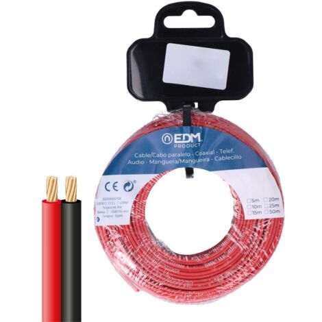 Carrete cable paralelo 2x1,50 mm² rojo/negro 50m (audio) (1/2)