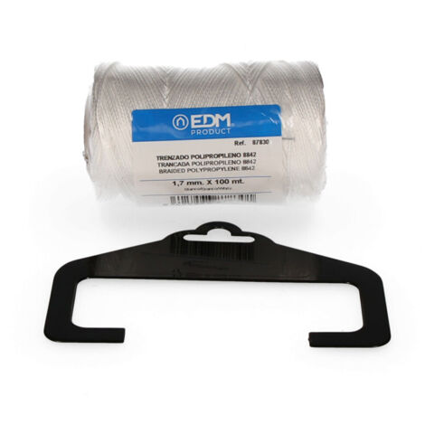 BOBINA TRENZADA POLIPROPILENO 8842 100m BLANCO EDM