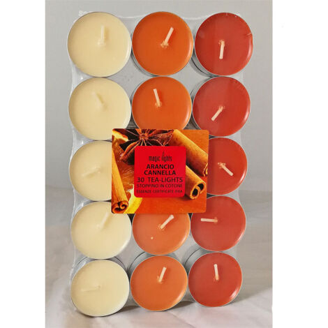 PACK 30 unid. VELAS CON AROMA NARANJA-CANELA 3,7cm MAGIC LIGHTS (1/2)